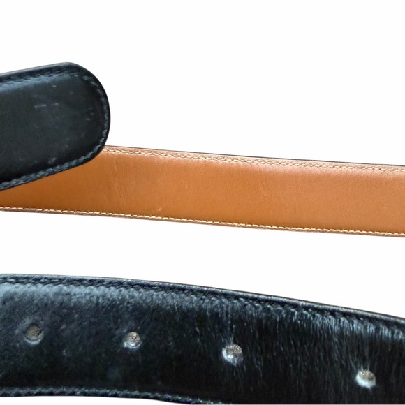 Authentic Gucci Black Leather GG Belt | Gold Double G Buckle | Size 80 / 32 - Picture 4 of 8